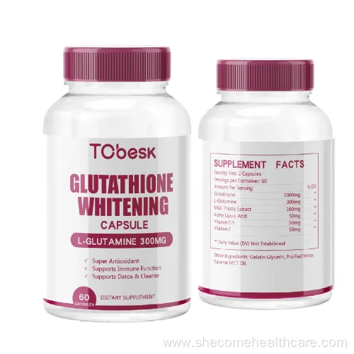 Glutathione Whitening Capsules: Support Immune Function, Detox, Reduce Dark Spots, Brighten Skin Tone